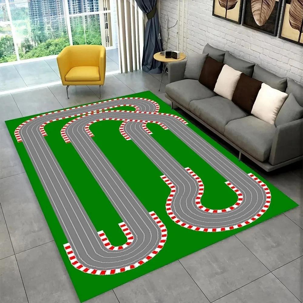 Interactive Highway City Traffic Floor Mat Large Non-Slip Carpet for Playroom Living Room Fun Rug Kids' Bedroom Play Area Decor