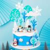 JeVenis Winter Penguin Cake Decoration for Onederland Party - Snowflake Supplies