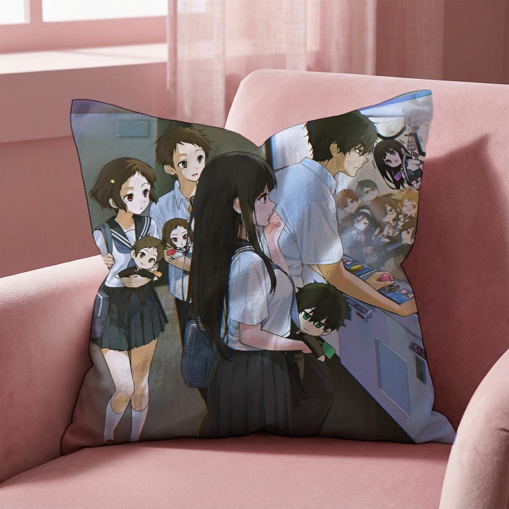 Anime H-HyoukaS Cushion Cover Multi-Scene Pillow Cover for Home & Car - Reversible, Soft & Durable for Daily Use