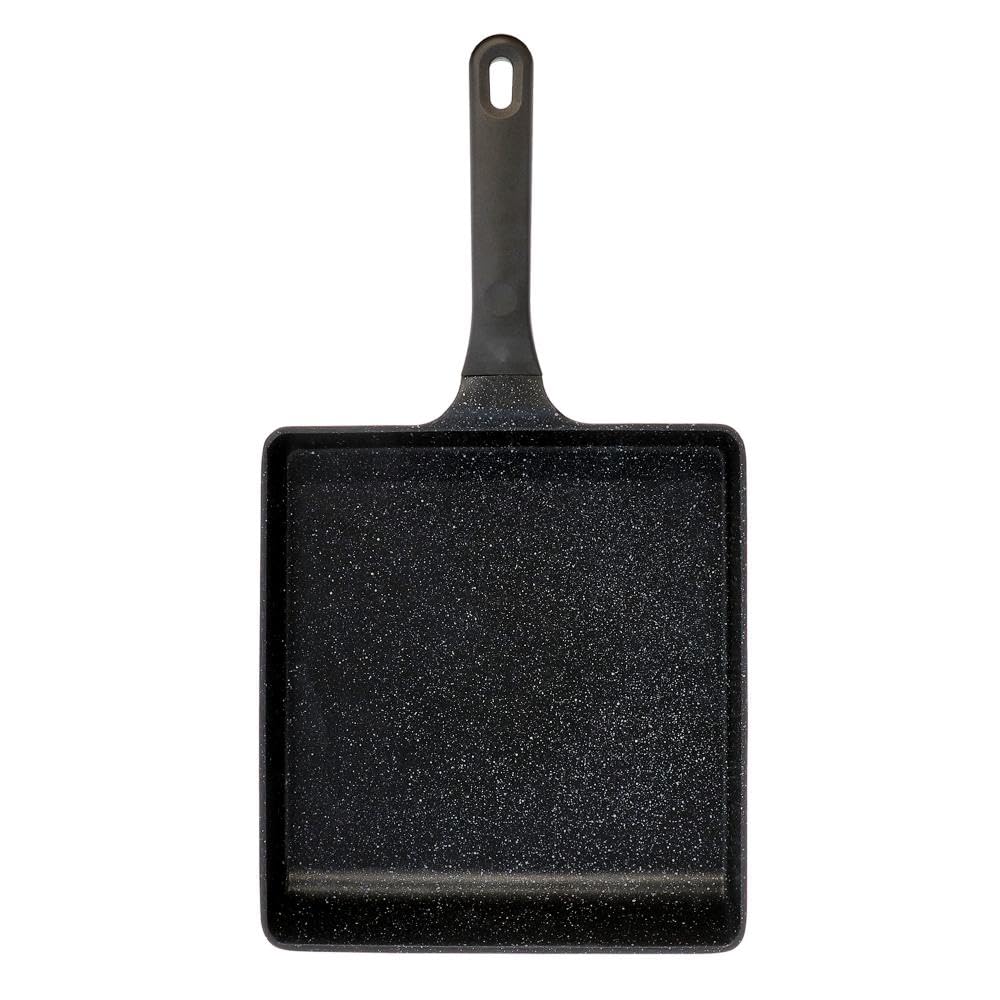 LIV PLUS Egg Pan 23 x 25cm, IH and Gas Stove Compatible, Black ND-3902 (Extra Large Frying Pan)
