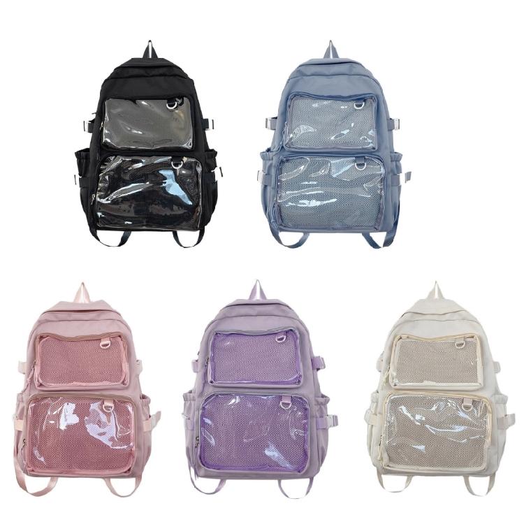 Student School Backpack Large Capacity Backpack Travel Backpack Clear Backpack Japanese Styles Backpack