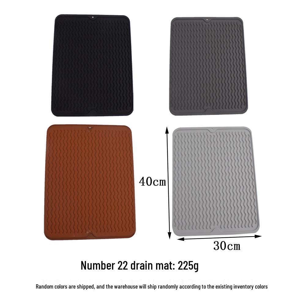 Silicone Kitchen Draining and Non-Slip Mat – Soundproof, Shockproof, Heat Resistant, Anti-Scald Countertop and Cutting Board Mat