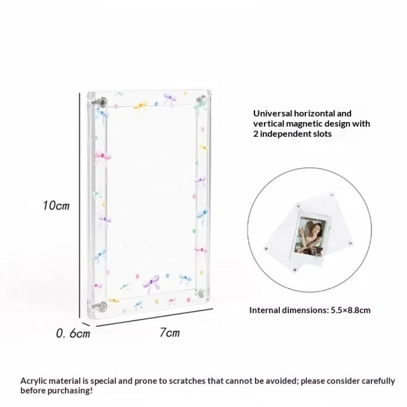 Magnetic 3 Inch Photo Frame Refrigerator Sticker Star Wave Dot Pattern Fridge Magnet for Holiday Souvenir Display