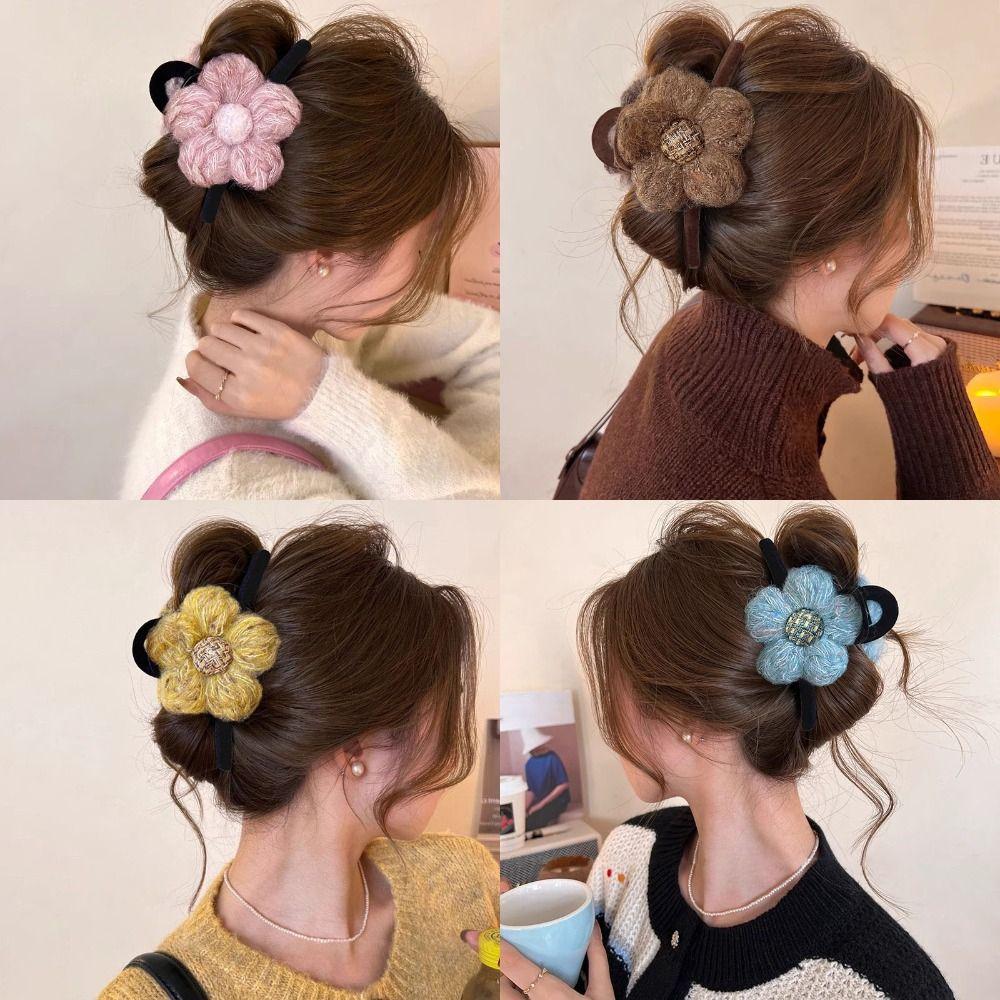 Elegant Shark Clip Handmade Back of The Head Hairpin New Hair Accessories  Winter