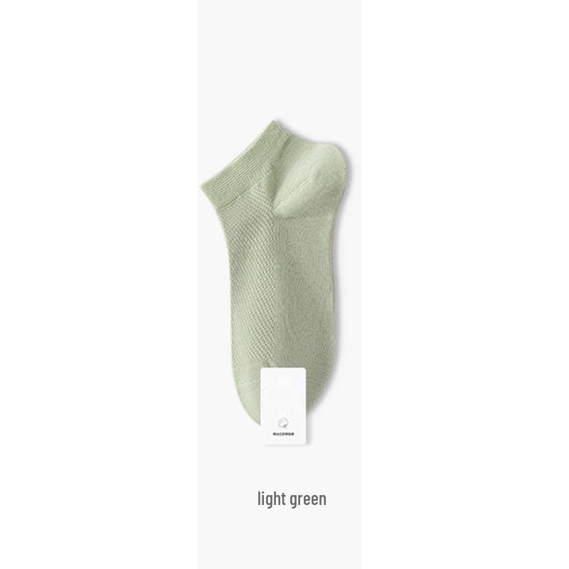 Women's Seamless Breathable Cotton Ankle Socks - Odor-Resistant, Non-Slip Heel, Thin Mesh for Summer & Spring