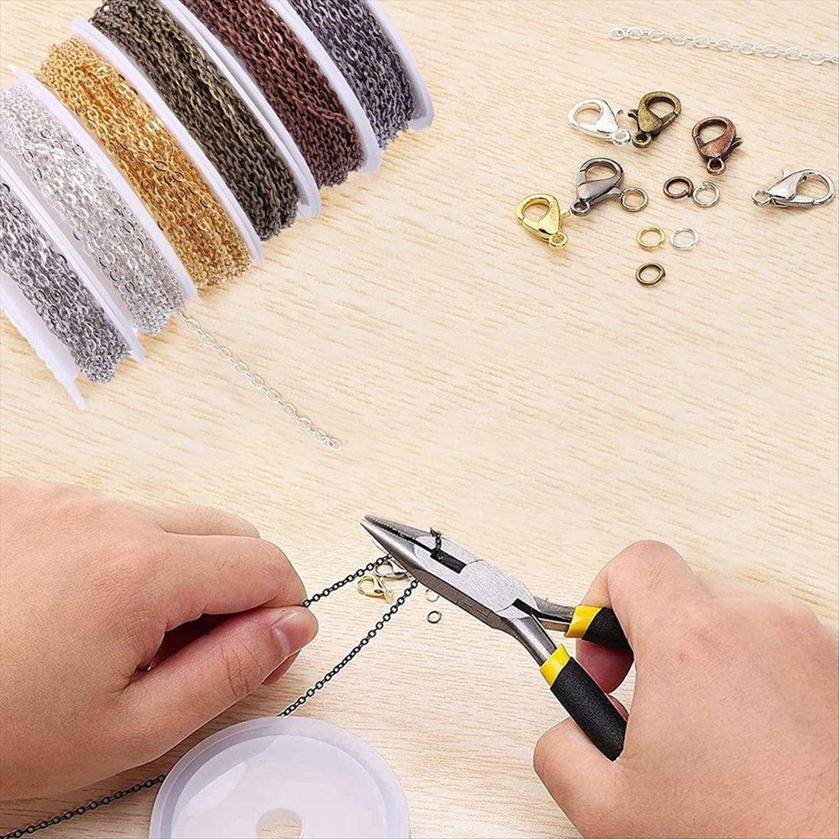 

2025+ Chains Jewelry Making Supplies, 9.8ft Cable Link Chains for Making Jewelry Necklace Earring Bracelet Findings DIY Kit China Mainland