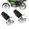Akozon Handlebar End Caps Motorcycle Handlebar End Slide Plug Caps 22mm 7/8" for ATV Off-Road Racing (Silver)