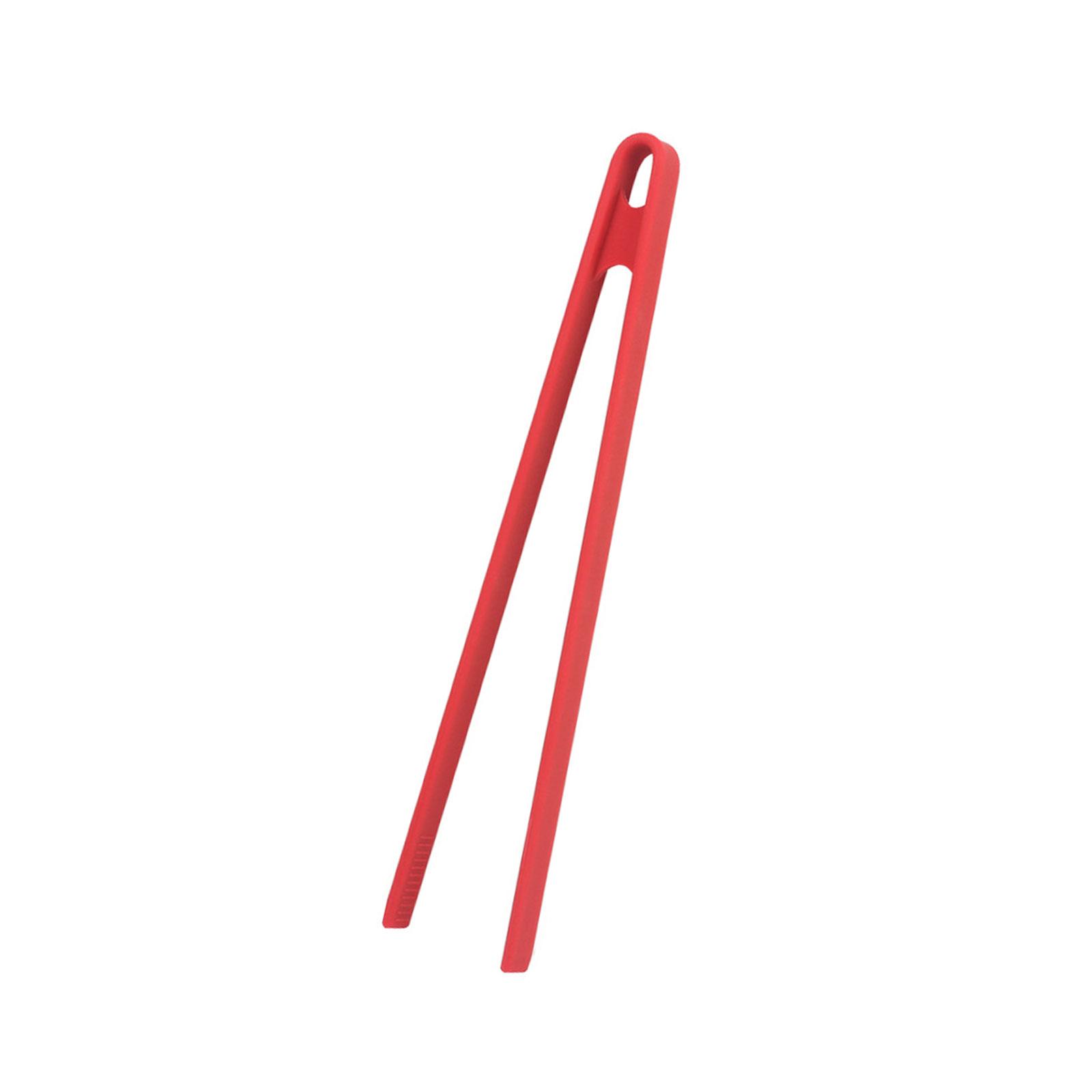 

Щипцы для салата, нескользящий силиконовый зажим для барбекю, зажим для приготовления пищи, инструмент для салата на гриле, зажим для стейков с длинной ручкой, кухонный инструмент для приготовления пищи красный