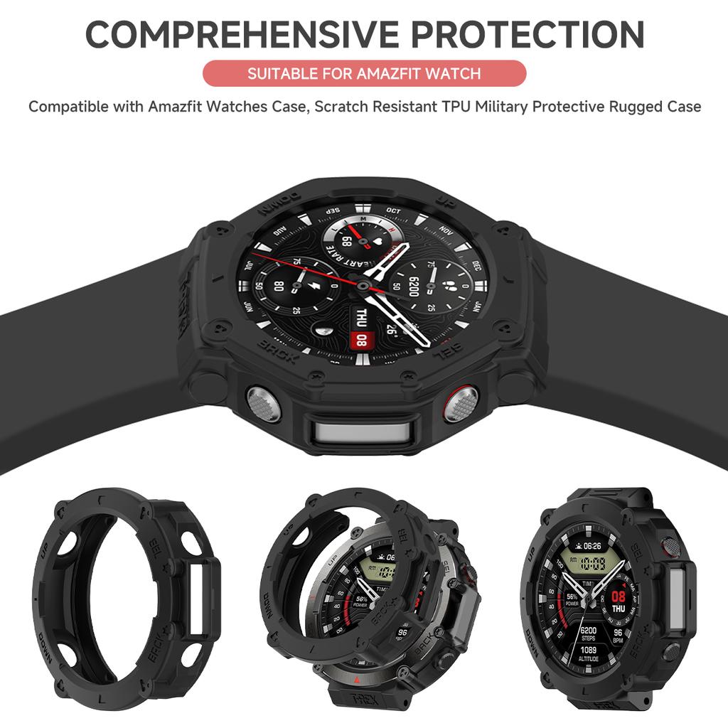 TPU Protective Case For Amazfit T-rex Ultra Smart Watch Strap Cover Soft Silicone Bumper Huami Ultra Protector Shell Accessoies