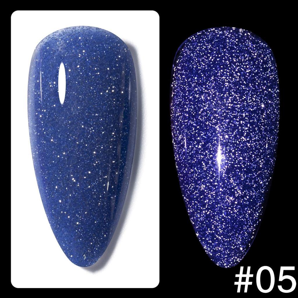 12-Color Fluorescent Glitter Gel Polish for Nail Salons