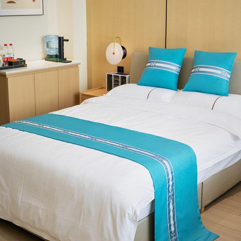 1 Stück Hotel Ferienwohnung Bettfahne Bettwäsche Leichter Luxus Einfarbig Bettende Handtuch Weich und Bequem Multifunktionales Staubdichtes Tuch Bettläufer