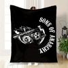 Sons of Anarchy Motorcycle Club Biker FlagBlanket Flannel Throw Blanket for Sofa, Bed, Travel, Camping, Office, Couch, Chair, And Bed Gift F