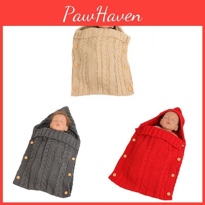 Sleeping Bag Knitted Newborn Baby Autumn Winter Button Stroller Sleeping Bag