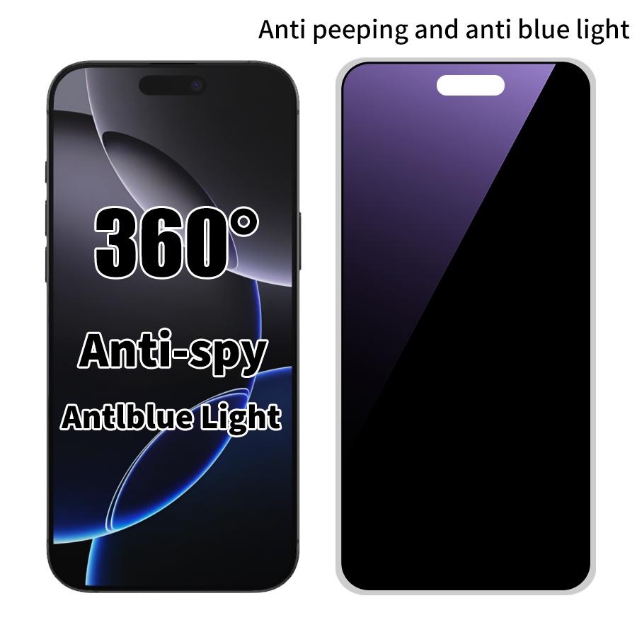 Privacy / Anti Blue Light Privacy / Matte Privacy Tempered Glass Screen Protector Film For iPhone 16 Plus 15 14 13 12 mini 11 Pro Max XS Max XR X