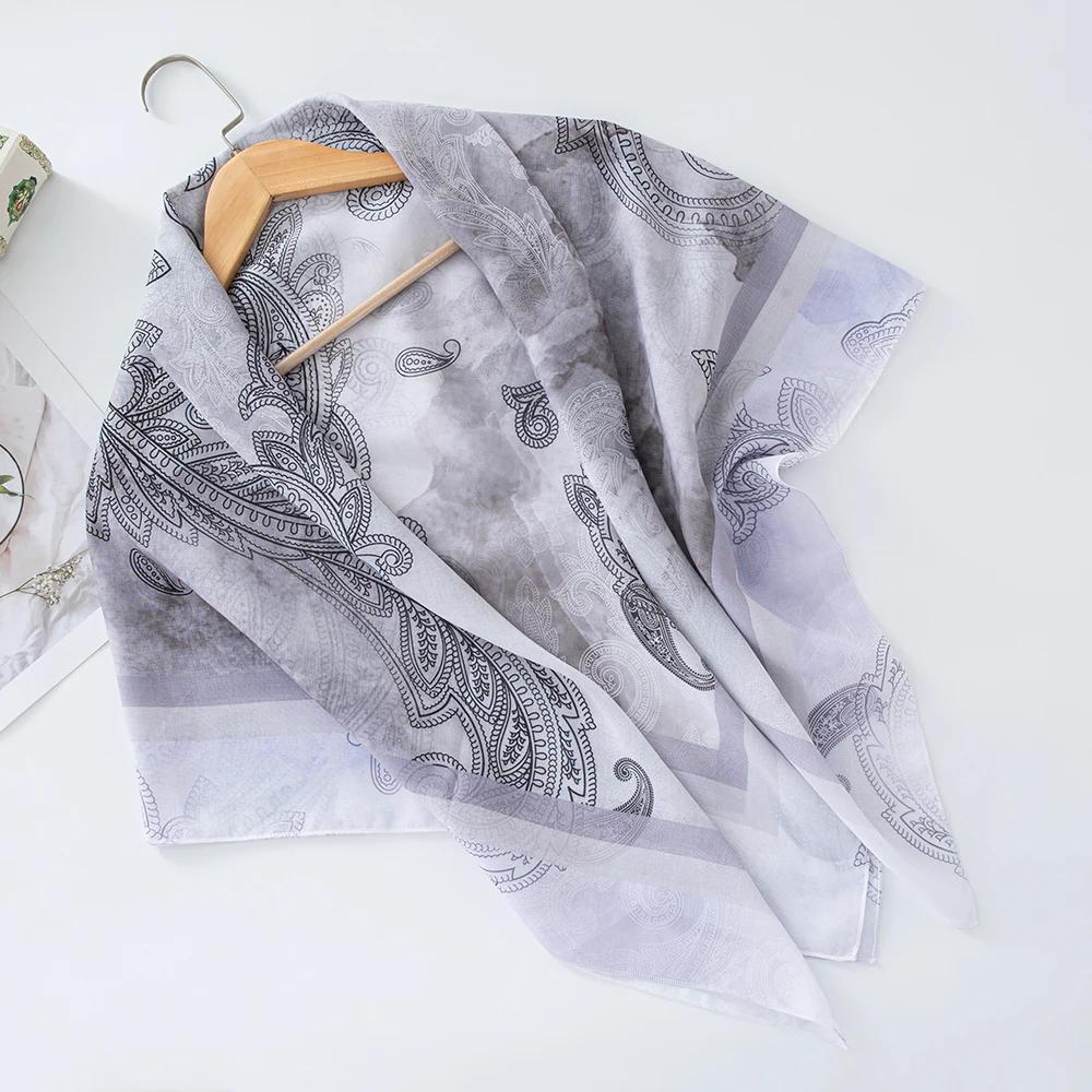 73Colors Malaysia Tudung Bawal Flower Print Hijab New Design Headscarf Premium Cotton Voile Soft Fashion Muslim Square Scarf