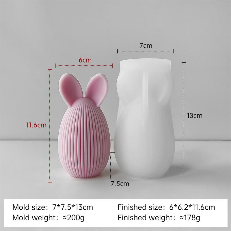 DIY Easter Bunny Egg Candle Mold Egg Shape Aroma Plaster Resin Decoration Silicone Molds Easter Candle Making Supplies