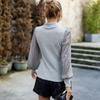 Women's Autumn and Winter Half High Neck Long Sleeve Pullovers Sequined Patchwork Knitted Top Female Long Sleeve Tops