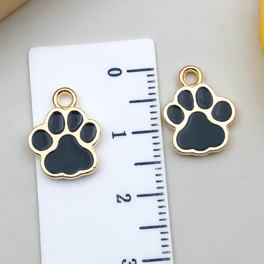 DIY Glitter Dog Paw Pendant: Alloy Drip Oil Jewelry for Pet Tags & Bracelets
