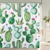 Cactus Pattern Bath Curtain Waterproof Fabric Shower Curtains Fresh Flower Plant Bathtub Screen For Bathroom Home Decoration
