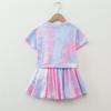 Girls' Tie Dye Suits Summer Korean Version Big Children Little Girls Short-sleeved Skirts Shorts Two-piece Trend