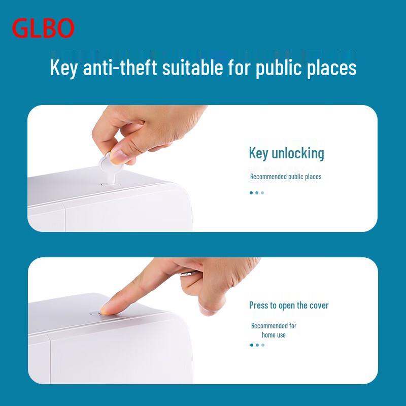 GLBO Wall-Mounted No-Punch Center-Pull Tissue Dispenser