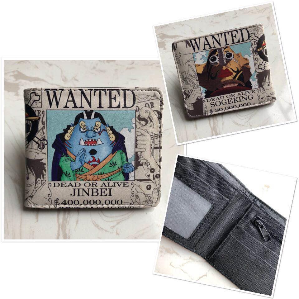 One Piece Luffy & Zoro Unisex PU skórzany krótki portfel i portmonetka