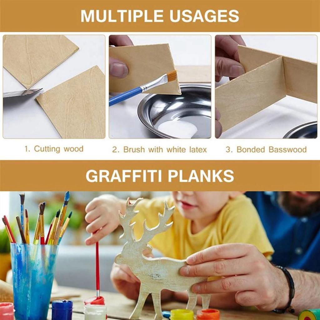 ABWR-30PCS Basswood Craft Board Model Building Carving Handicraft Educational DIY Accessories DIY Basswood Chips