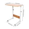 Height-Adjustable Mobile Laptop Desk – Rolling Computer Table with Lockable Wheels – White & Wood – 40 x 40 x 70-90 cm