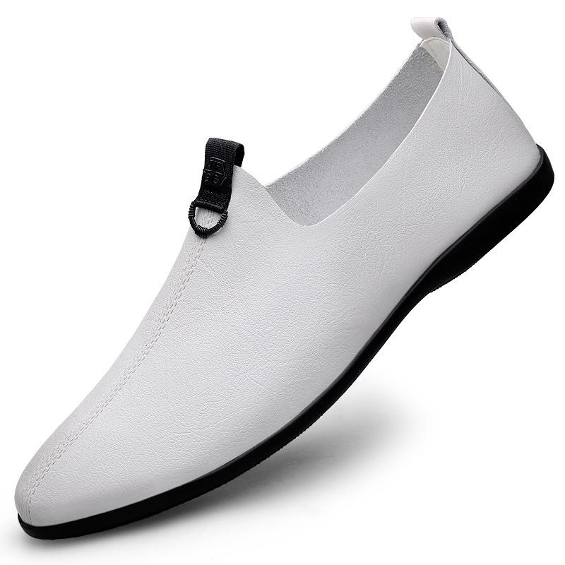 Men's Genuine Leather Lightweight Casual Driving Loafers - Comfortable Slip-on Business Shoes