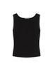 G Knit Slit Sleeveless Top (Black)