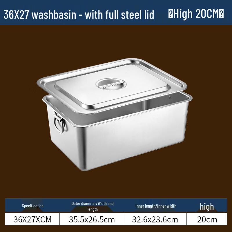 Andy Tai 304 Stainless Steel Deep Rectangular Food & Storage Pan