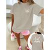 Women's Plus Size Cat Mom Graphic T-Shirt - Funny "Cat Mom" Text Athletic Top - Soft Breathable Shirt for Gym, Casual Outfits