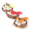 1 Set Artificial Feathered Birds & Nest & Egg Creative Craft Birds Sculpture Art Decoration Home Garden