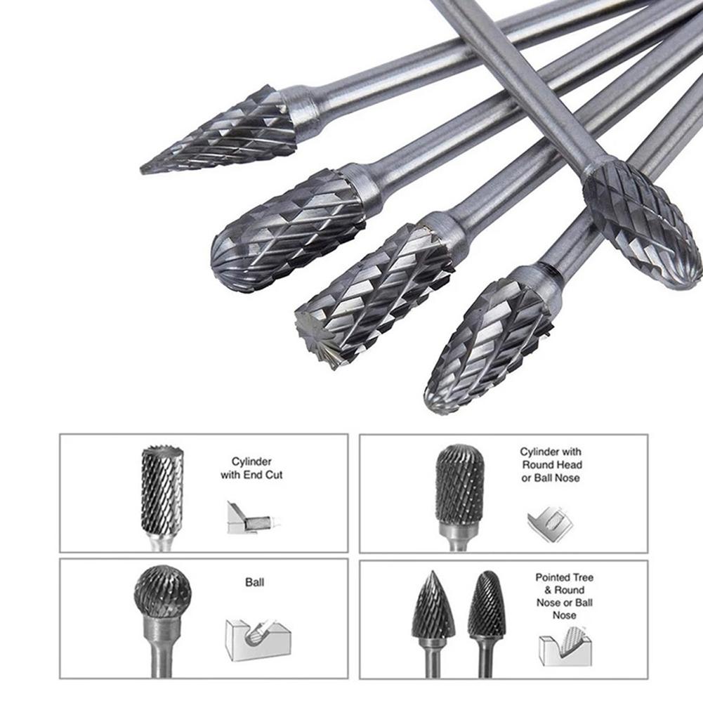 Rotary Burrs Tungsten Solid Carbide 1/8\" Shank Dia