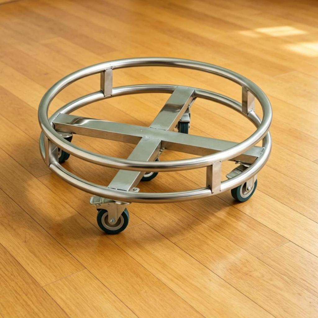 Stainless Steel Soup Bucket Cart Wheeled Insulated Trolley Food Service