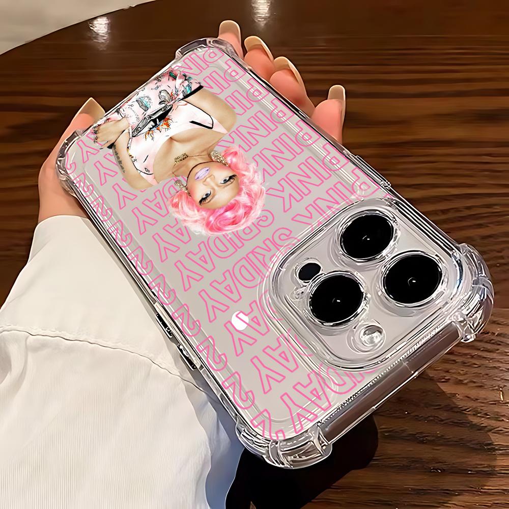 Nicki Minaj Rapper Pink Friday 2 Phone Case For iPhone 16 15 14 13 12 11 Mini Pro Max XR XSMax Plus Anti Fall Transparent Cover