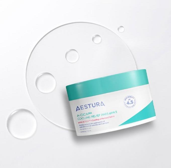 AESTURA A-CICA 365 Cooling Calming Pads pH 4.5 for Sensitive & Irritated Skin