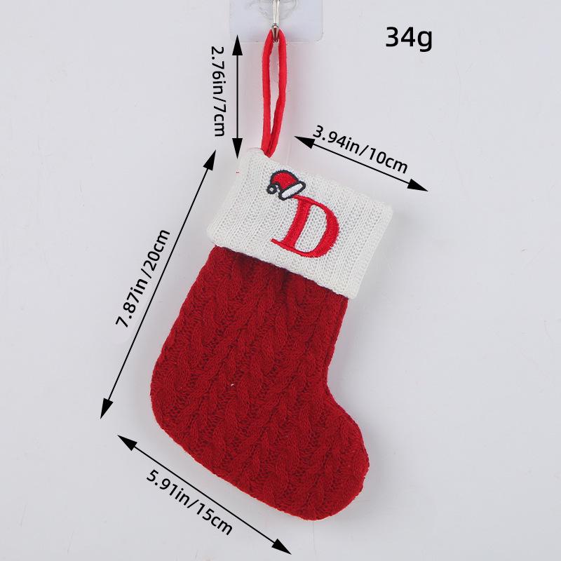 Classic Red Letter Christmas Socks, Hong Kong Love Knitted Holiday Decor