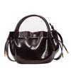Retro Hand Carry Fashionable Pleated Bucket Bag Women'S High-End Sense Simple Shoulder Mother And Child Bag Versatile Women'S Bag