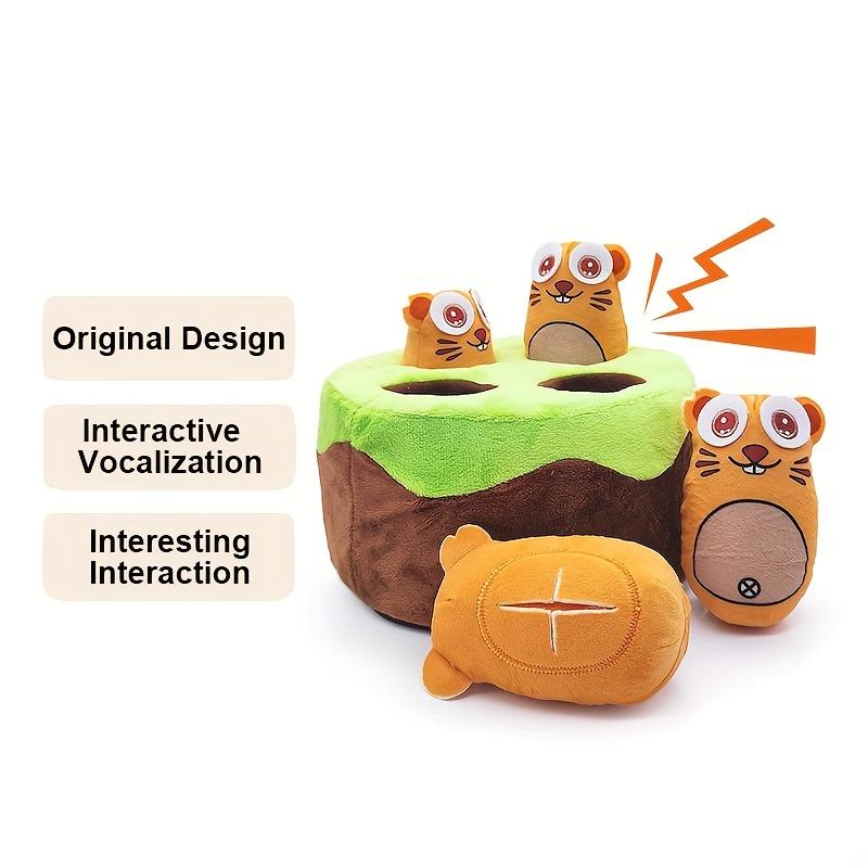 

Интерактивная игрушка-головоломка для собак Gopher, плюшевая шкура от утечки еды, прочная жевательная игрушка для собак Four Gophers