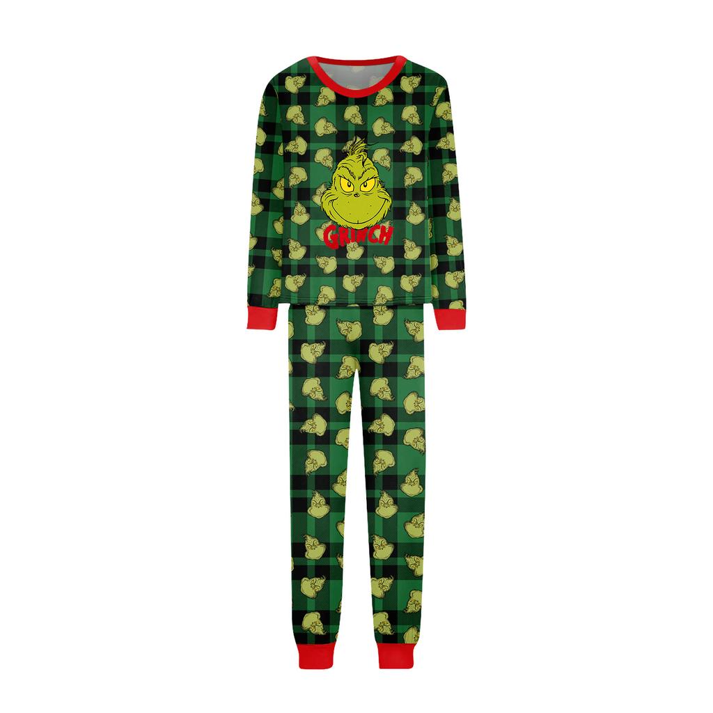 Print Cute Family Set Pajamas, Home Clothes, Family Set Long Sleeve Top Pants Set