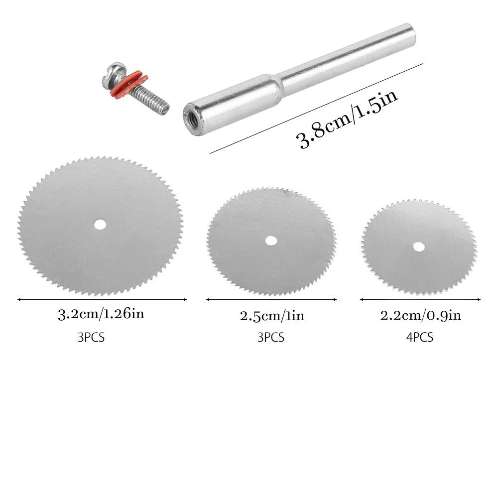 11 Pcs Mini Circular Saw Blade Set Precision Cutting Disc With Connect Shank 22mm 25mm 32mm Multisize Wood Metal Cutting Disc For Diy Woodworking And
