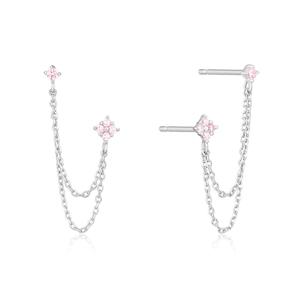 Cao Shi Trendy Rhinestone Chain Tassel Earrings - Stylish and Unique (1 Pair)