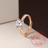 925 Sterling Silver Jewelry 18K Gold Plated Exquisite Crystal Finger Rings for Women Wedding Party Jewelry for Girls Friend Gift