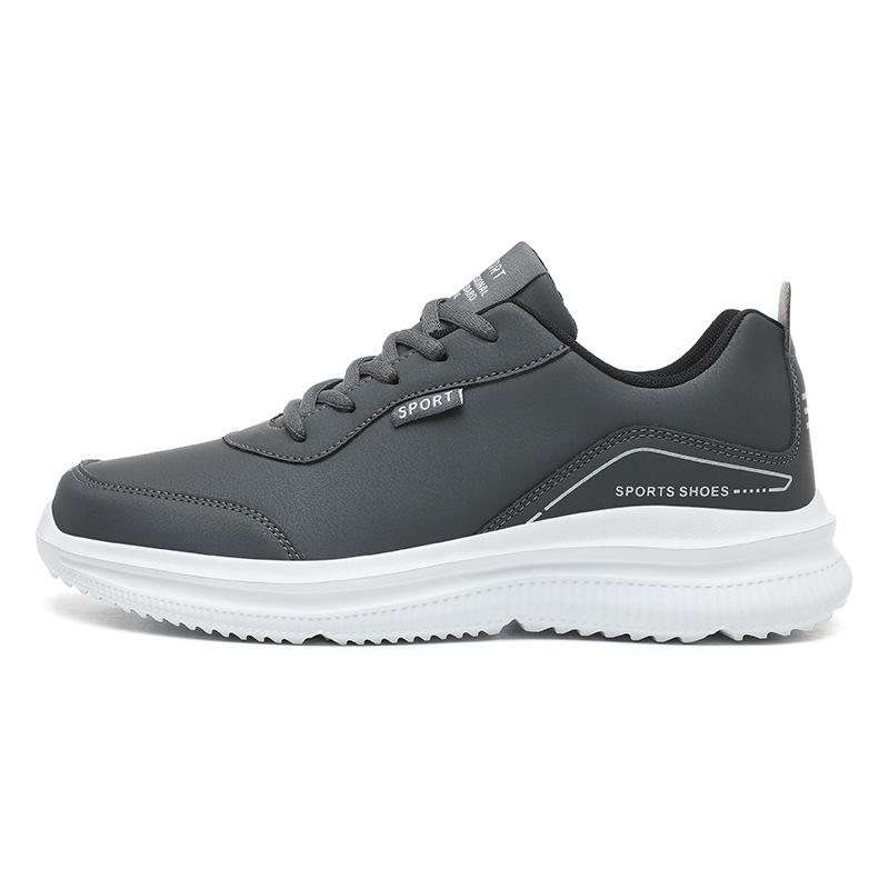 Autumn and winter large size 48 pure black men's shoes sports running light casual shoes leather multi-functional shoes men