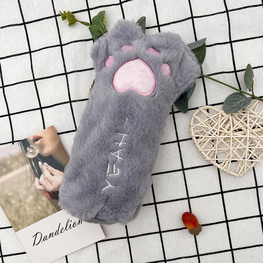 1 PCS Kawaii Cute Cartoon Cat Paw Pen Pencil Bag School Office Supplies Stationery Makeup Pouch Cosmetics Case