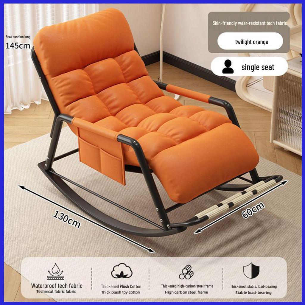 Double Rocking Sofa Chair: Comfortable Lazy Chair for Office, Bedroom, Balcony, Living Room - Perfect for Midday Naps and Leisure.