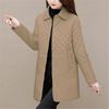 Women's Fall and Winter Solid Color Medium-length Square Collar Clip Thin Jacket Long-sleeved Plus Size Lightweight Tops