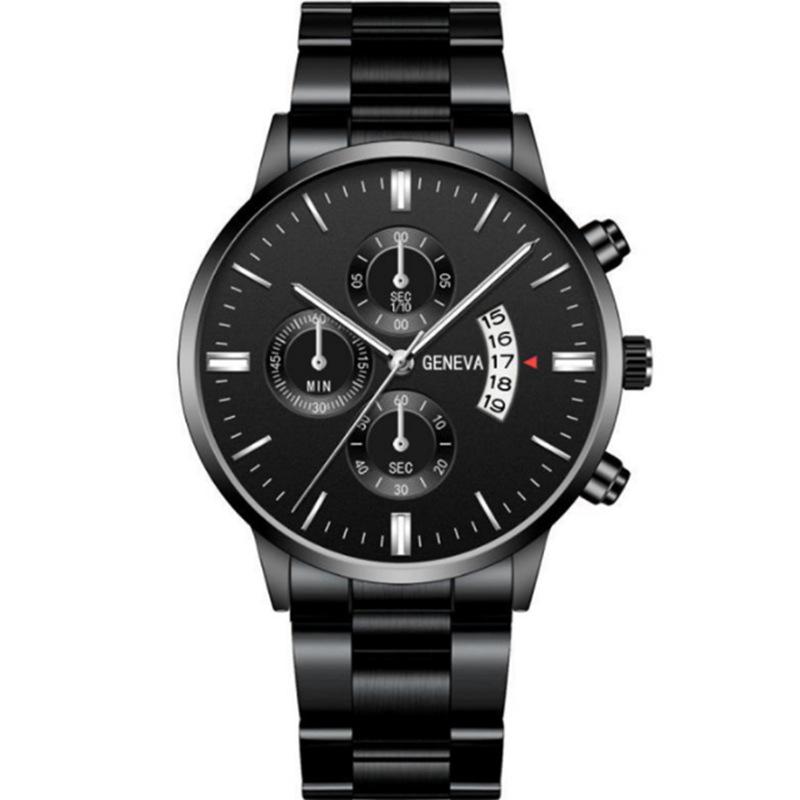 Watch Calendar Steel Strap Watch Men'S Large Dial Quartz Watch Men'S Suit
