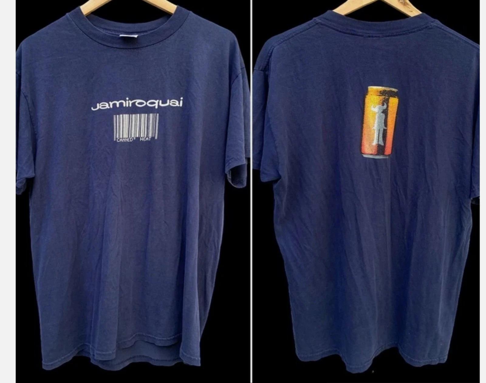 90s Jamiroquai Canned Heat 2 side Navy Unisex Graphic T shirt L
